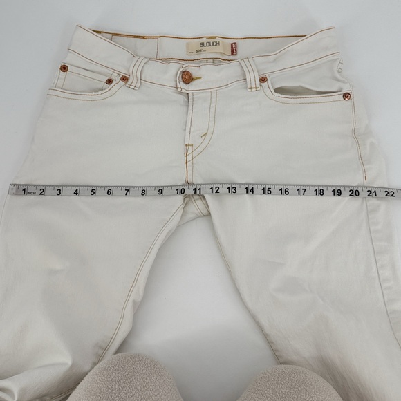 Levis Slouch 504 Low Rise Bootcut Grunge Y2K Retro Off White Jeans Womens 13M - Picture 9 of 14